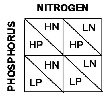 Design for our Nitrogen and Phosphorus experiment